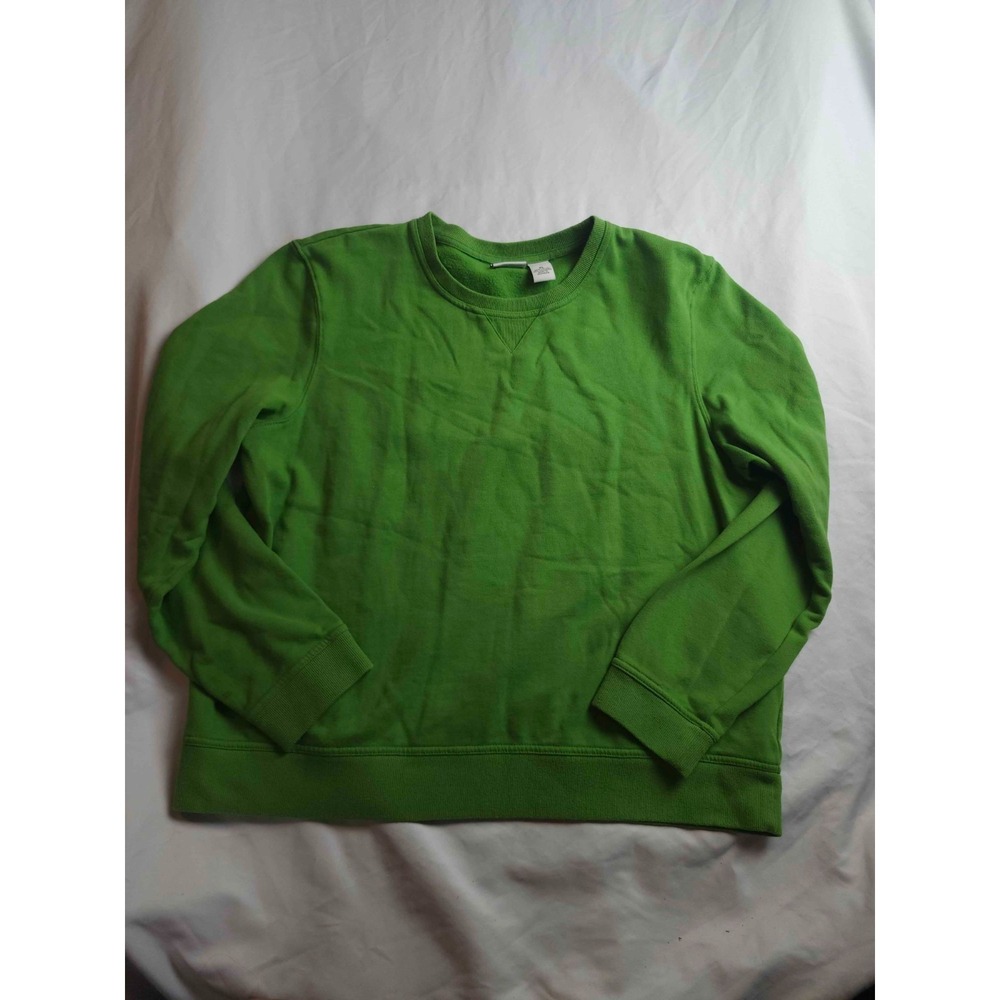 Kim Rogers Sweatshirt Womens XL Green Preppy Loungewear Cozy Athleisure Layering